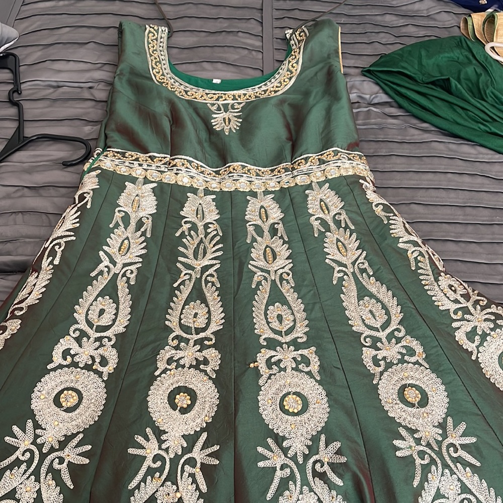 Green anarkali Indian outfit